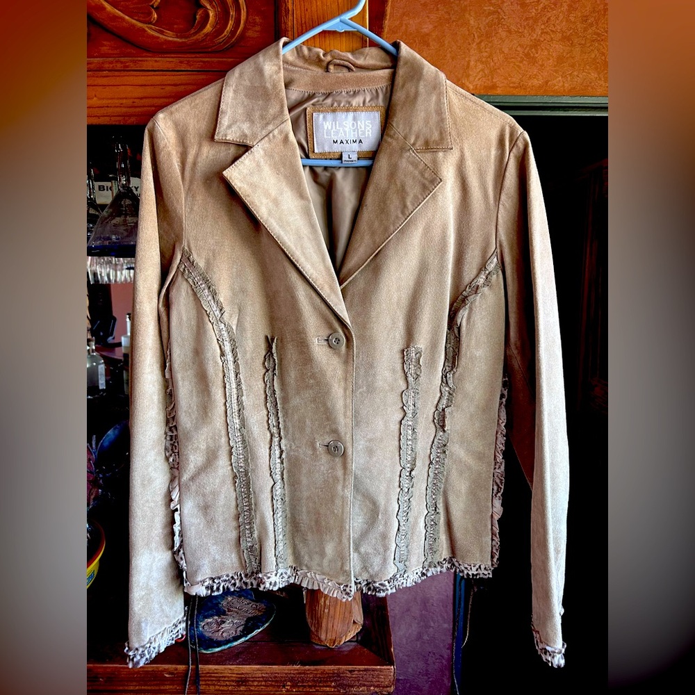 Wilson Leather Women's Tan Suede and Lace Jacket